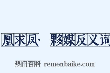 凰求凤·夥媒反义词是什么意思的图片